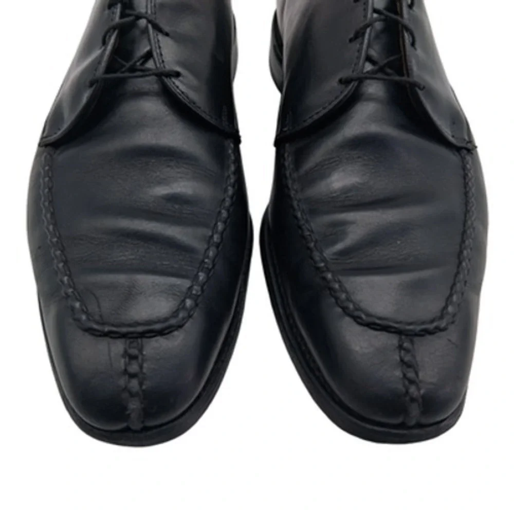 Allen Edmonds Shoes Mens Size 11.5 Black Leather Apron Toe Derby Made USA E